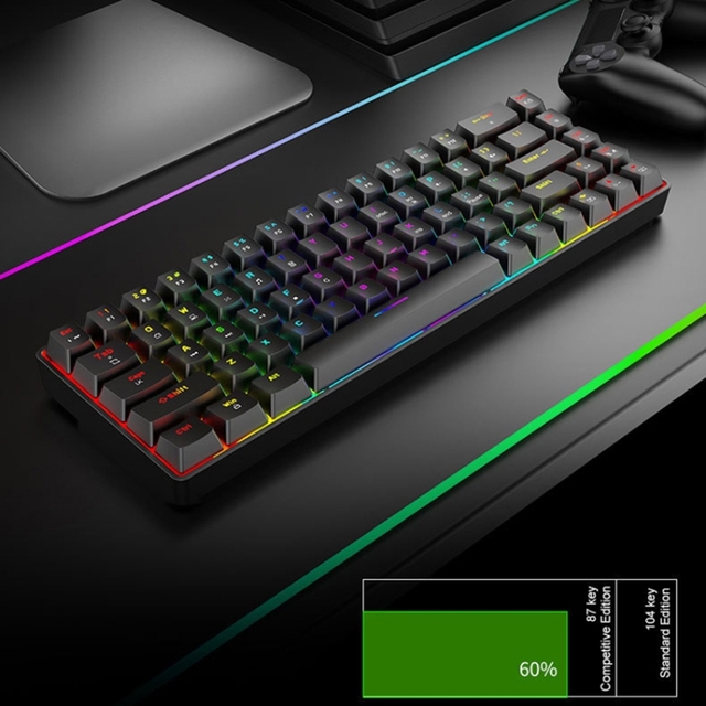 Dropshipping T8 68 Keys Mechanical Gaming Keyboard RGB Backlit Wired Keyboard