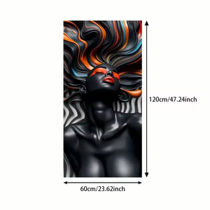 Art mural à la mode des femmes africaines modernes, art mural imprimé, peintures décoratives en porcelaine de cristal multicolore - Product Image 5