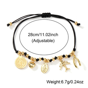 Bracciali Intrecciati con Ciondoli a Forma di Cuore della Vergine Maria in <span class=keywords><strong>Acciaio</strong></span> <span class=keywords><strong>Inox</strong></span> Multicolore BS5007, Vendita all'Ingrosso - Product Image 4