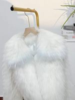 Manteau court pour femme en fourrure de raton laveur véritable blanc pur de luxe, épais, chaud, respirant, écologique, décontracté pour l'hiver