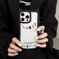 Motif de chats mignons belle coque de téléphone pour iPhone 16 15 14 13 12 11 Pro Max/Pro/Plus Anti-chute couverture arrière souple transparente
