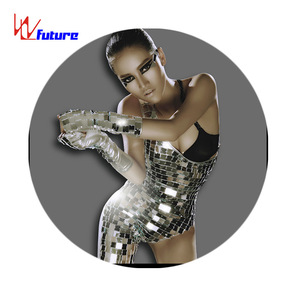 Bikini Sexy pour femmes costume de danse de salon adulte unisexe soutien-gorge Costumes courts avec Design miroir Performance menant des costumes de danse - Product Image 1