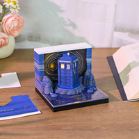 Bloc-notes 3D Calendrier 2027 Cabine de Police Bleue, Bloc-notes en Papier, Décoration de Bureau, Papeterie de Luxe, Cadeau d'Anniversaire pour Garçon, Idée Cadeau de Noël