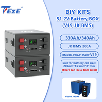 Boîtier de Batterie LiFePO4 16S 51.2V 280Ah 330Ah 340Ah avec BMS JK-PB2A16S20P, Écran LCD 4.3 Pouces et Tous les Accessoires
