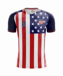 Trung Quốc bóng đá Áo sơ mi nhà sản xuất tùy chỉnh Polyester sọc bóng đá Jersey