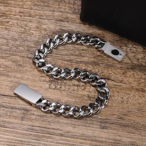 특수 마그네틱 걸쇠가있는 남성용 스테인레스 스틸 쿠바 링크 팔찌 10mm 너비 - Product Image 6