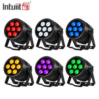Projecteur LED Par Slim en Alliage d'Aluminium DMX512 7x12W RGBWA UV 6-en-1 Étanche IP65 pour Éclairage Scénique