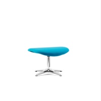 Chaise de loisirs pivotante en tissu daim bleu Offre Spéciale canapé en velours à un siège avec coin en bois pour meubles d'hôtel-Application OEM