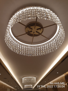 Lớn hiện đại sang trọng K9 Đèn chùm pha lê vàng mặt dây chuyền dẫn đèn trần cho trong nhà trang trí nội thất cho phòng khách hoặc khách sạn - Product Image 5