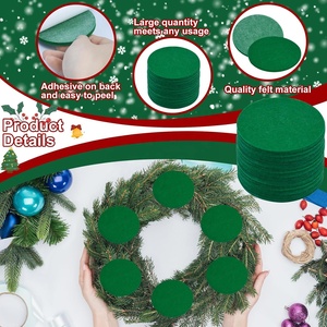 Pegatinas Redondas de Fieltro Verde, Protector de Puertas Autoadhesivo, Almohadillas para Coronas Navideñas para Proteger Puertas o Muebles de Arañazos - Product Image 3