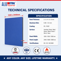 Panneau composite en aluminium PVDF de 4 mm certifié CE, classe de résistance au feu B1 A2, revêtement imperméable ACP ACM, testé SGS, fabricant