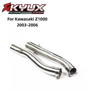 KOBMOEMP Tubo de Escape para Motocicleta Kawasaki Z1000 2003-2006, Conector de Silenciador (Tubo Intermedio) de Acero Inoxidable Plateado de 51 mm - Product Image 1