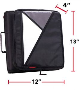 Free Sample BSCI Zipper <b>Binder</b>, <b>3</b> Inch D-<b>Ring</b> <b>3</b> <b>Ring</b> <b>Binder</b> with Water Bottle Holder,700 Sheet Capacity for Office - Product Image 6