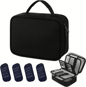 Large Insulin Cooler Travel Case Medication Cooler Bag Reusable Ice Packs for Insulin Pens and Diabetic Supplies - Product Image 1