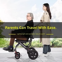 Fauteuil roulant léger en aluminium pliable pour avion, capacité de charge de 100 kg, pour les voyages des personnes âgées
