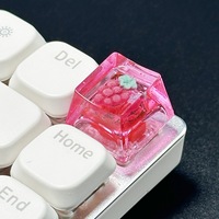 Clavier mécanique transparent avec un seul capuchon de touche en résine personnalisé, design unique de capuchons de touche en forme de fruit avec axe croisé