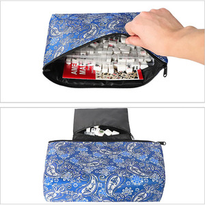 Juego <span class=keywords><strong>de</strong></span> Mahjong y Póker Portátil <span class=keywords><strong>de</strong></span> Viaje, Estilo Americano, 166 Fichas Blancas <span class=keywords><strong>de</strong></span> Melamina <span class=keywords><strong>de</strong></span> 0.8 Pulgadas, Mini, 4 Soportes, Bolsa Azul - Product Image 2
