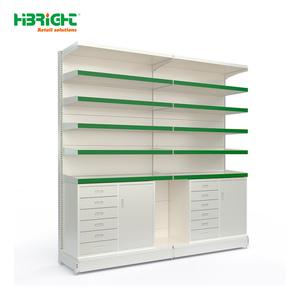 Highbright Single-<b>sided</b> Pharmacy Shelving <b>Unit</b> with Adjustable Angled Tiers - Product Image 1
