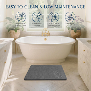Натуральный нескользящий каменный коврик для ванной с быстропоглощающим водопоглощающим диатомитовым ковриком для ванной комнаты элегантный узор для домашних животных - Product Image 5
