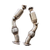 Downpipe Baja Tahan Karat dengan Pipa Semprot untuk Nissan 350z 370z G37 FX35 FX37 Q50 Q60 VQ35HR VQ37HR