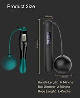 Corde à sauter électronique sans fil avec grande boule en PVC, câble en acier, fonction de comptage du temps et des calories, rechargeable, pour le fitness