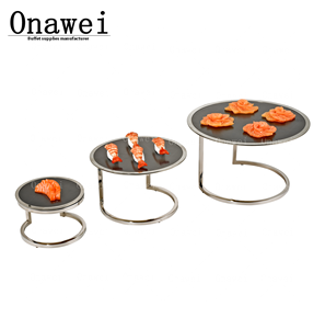 ओनावी का नया उत्पाद बफेट टेबल स्टेनलेस स्टील केक सुशी फूड बफेट डिस्प्ले स्टैंड रैक दोपहर चाय स्टैंड - Product Image 3