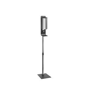 Supporto per dispenser di gel con dispenser argentato per stazioni igieniche - Product Image 1