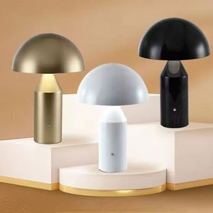 New Modern Restaurant Rechargeable Cordless <b>Touch</b> Luxury Mushroom Night Light Iron Table LED <b>Lamps</b> Dimmable Warm IP54 Waterproof - Product Image 1