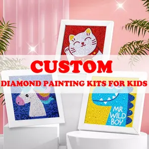 Kits de pintura de diamante 5D DIY para niños, cuadro de Anime, decoración del hogar