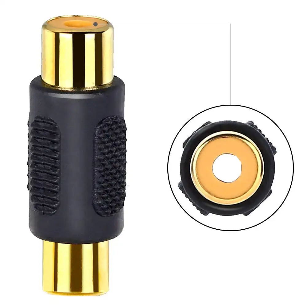 Adattatore Video New Gold Head RCA AV femmina a femmina F/F Joiner accoppiatore spina connettore adattatore Audio