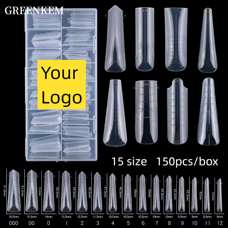 150pcs Pink Blue Full Cover Quick Building Mold Acrylic Top Forms Tips French Dual Nail Form With Edges Inside