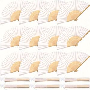 Abanico Plegable de Bambú de 21 cm al por Mayor, con Logotipo Personalizado, Estilo Arte Folclórico, Decoración con Impresión DIY para Regalo Empresarial o de Boda - Product Image 3