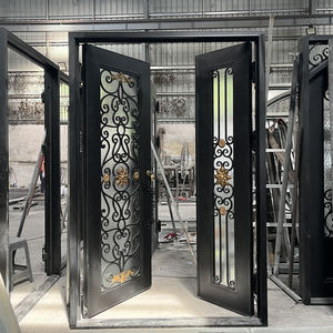 Porta d'<span class=keywords><strong>Ingresso</strong></span> in Ferro Battuto di Design di Lusso, Porta Esterna in Ferro Battuto a Una Anta e Mezza - Product Image 4