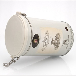 Nhà máy tùy chỉnh màu đen kim loại hộp thiếc hình tròn xi lanh với bản lề Nắp <span class=keywords><strong>Cookie</strong></span> đường tính năng tùy chỉnh in logo - Product Image 3