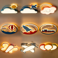 Lampe de chambre d'enfant en acrylique, nuage de dessin animé, plafonnier LED créatif, chambre à coucher, fer, plafonnier LED moderne pour enfants avec télécommande