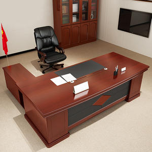 Muebles de oficina comerciales de madera maciza de estilo chino moderno, nueva silla de escritorio Single President Boss, 2 cajones, fácil montaje - Product Image 1