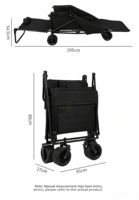 Chariot de camping pliable et inclinable, capacité de charge de 150 kg, tissu Oxford 600D, cadre en acier renforcé, pour pique-nique, shopping en plein air