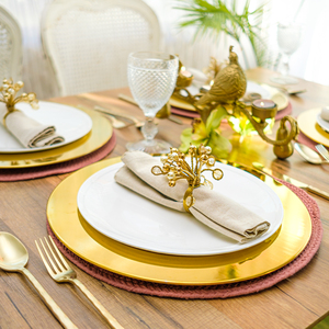 Platos Grandes para Restaurante, Fiestas, al por Mayor, Elegantes, Decoración Dorada, Base para Platos para Bodas, Postres - Product Image 2