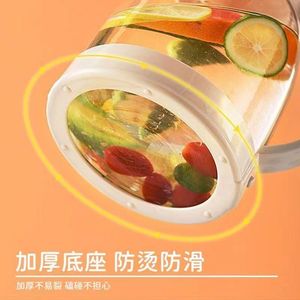 Glass Water Pitcher 2L <b>Large</b> Capacity Heat Resistant Household <b>Tea</b> Juice Serving Pitcher Party Use - Product Image 3