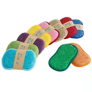 Scouring Pad Eco Friendly Kitchen Cleaning Microfiber Dish Wash Clean Kitchen Sponges For Dishes Cleaning