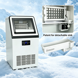 Máquina de Hielo Comercial de 100 Libras/24H, Acero Inoxidable, <span class=keywords><strong>Bajo</strong></span> Mostrador, con Almacenamiento de 26 Libras, Independiente, para Bar/Cafetería/Restaurante - Product Image 3