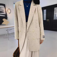 Nouveaux manteaux en laine mélangée pour femmes, sur mesure, de style tendance, veste d'hiver pour femmes, vêtements décontractés, blazer ample, streetwear de bureau