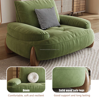 Modernes Minimalistisches Grünes Polyester-Stoffsofa-Set mit Kissen, Optionen für Sessel, Zweisitzer und Ottoman für das Wohnzimmer