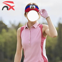 Vente en gros de drapeaux haïtiens ordinaires d'été personnalisés chapeau vide drapeau national d'Haïti casquettes de soleil chapeau de golf de tennis pour l'extérieur