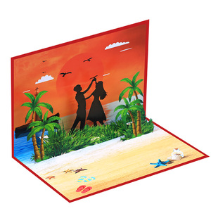 Invitations de mariage 3D laser pop de luxe faites à la main, rouge doré pour la Saint-Valentin, anniversaires, anniversaires de mariage, impression UV, vernissage UV - Product Image 2
