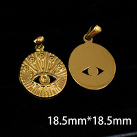Pendentif mauvais œil en acier inoxydable plaqué or 18 carats breloques sans ternissement accessoires de bijoux à bricoler soi-même pour enfants style classique