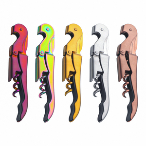 Tire-bouchon sommelier 3-en-1 en fer chromé Hippocampe, double action, avec lame courte pour <span class=keywords><strong>bar</strong></span> - Product Image 1