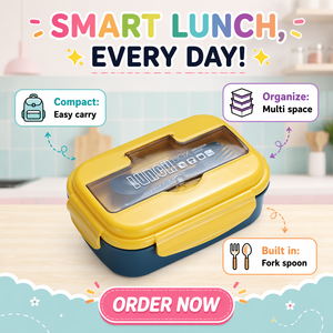 Boîte à lunch en paille de blé pour adultes et enfants avec <span class=keywords><strong>couverts</strong></span>, boîte à lunch pour micro-ondes - Product Image 1