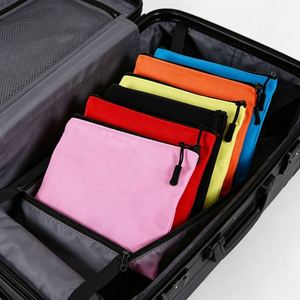 Custom Logo Wholesale Blank Canvas Pencil Case Makeup Bag Zipper Closure Storage Pouch for Cosmetics - Product Image 4
