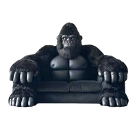 Fauteuil Gorille en Fibre de Verre, Similicuir Écologique, Modélisation Réaliste, Idéal pour Appartement Moderne, Salle de Sport, École, Centre Commercial, Décoration de Salon